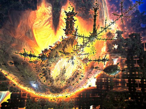 De brandende boom van de aliens