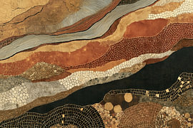 A meandering river in an abstract landscape by Lina van Oers