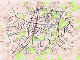Map of Geraardsbergen with the style 'Soothing Spring' by Maporia