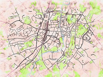 Map of Geraardsbergen with the style 'Soothing Spring' by Maporia