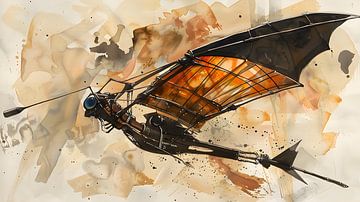 Avion futuriste style bug Roger Dean sur Jan Bechtum
