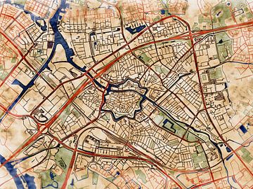 Map of Zwolle with the style 'Serene Summer' by Maporia