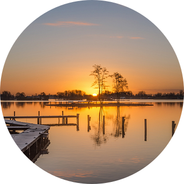 Zonsopkomst bij Reeuwijkse plassen van Rinus Lasschuyt Fotografie