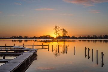 Zonsopkomst bij Reeuwijkse plassen van Rinus Lasschuyt Fotografie