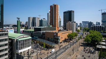 Rooftop uitzicht Rotterdam centrum II van Rick Van der Poorten