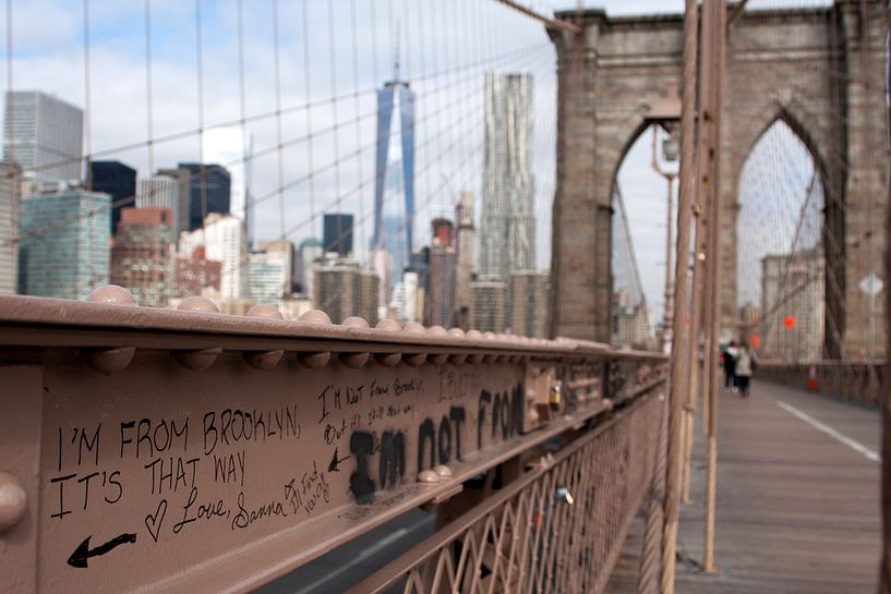 Brooklyn is that way, Directions Grafitti on the Brooklyn Bridge by Dennis Wierenga