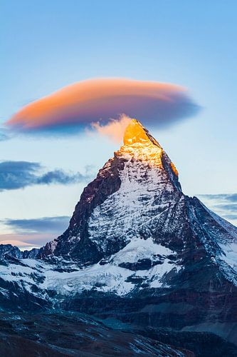 The Matterhorn in Switzerland at sunrise by Werner Dieterich