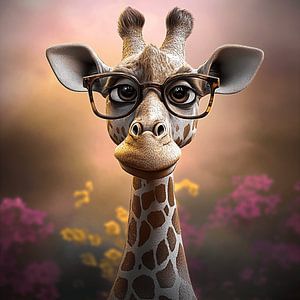 Die weise Giraffe mit Brille