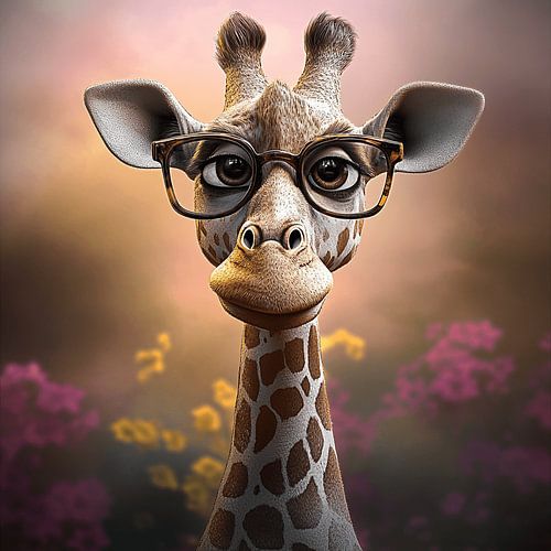 The Wise Giraffe with Glasses