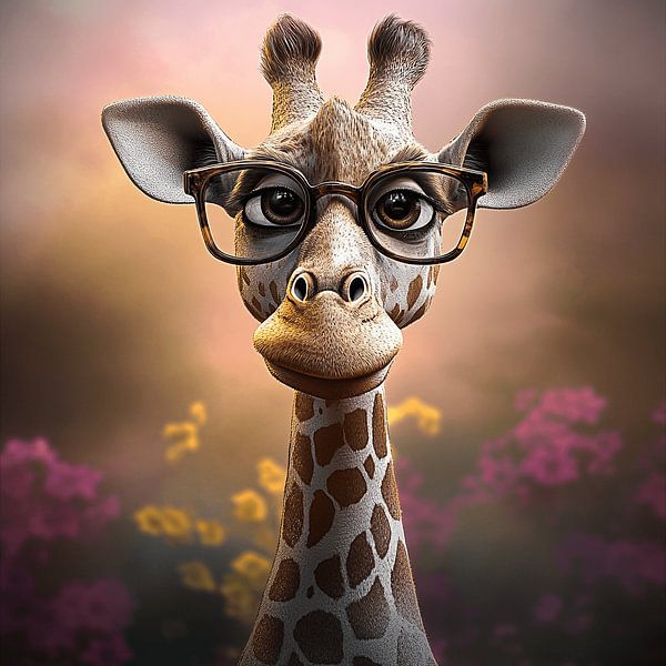 The Wise Giraffe with Glasses by Karina Brouwer