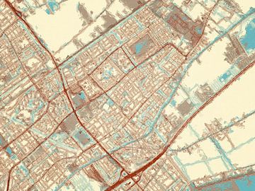 Kaart van Leidschendam in de stijl Blauw & Crème van Map Art Studio