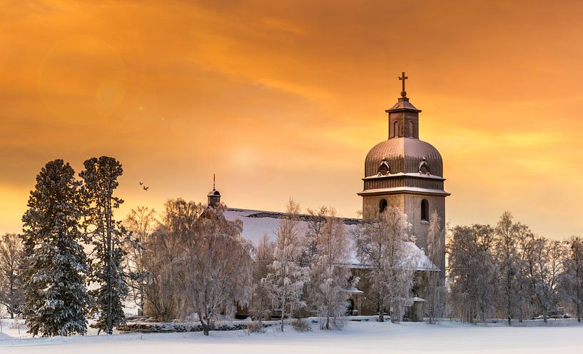 Church during the sunset in Sweden by Hamperium Photography