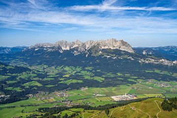 Uitzicht vanaf de Kitzbüheler Horn in de Tiroler Alpen naar de Wilden