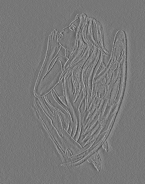 Drawing of an angel with stone effect. by Jose Lok