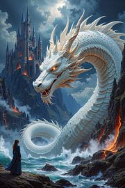 AURELYX - The white dragon as protector of the castle by INFERAURUM