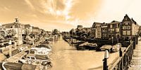 Haven van Dordrecht Nederland Sepia van Hendrik-Jan Kornelis thumbnail