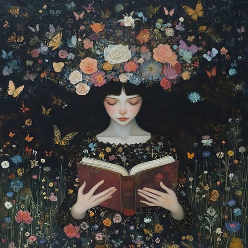 Woman Flowers Book by Eye catching paintings