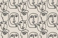 Abstract faces, so-called one line drawings, drawings from one line. by Studio Allee thumbnail