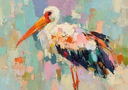 A colourful stork in an abstract style by Niklas Maximilian
