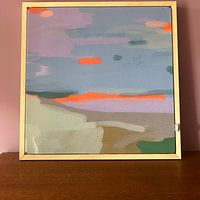 Klantfoto: Sunset at the beach - abstracted landscape van studio esther walter