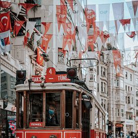 The famous Turkish tram in the beautiful city of Istanbul, Turkey. by Milene van Arendonk