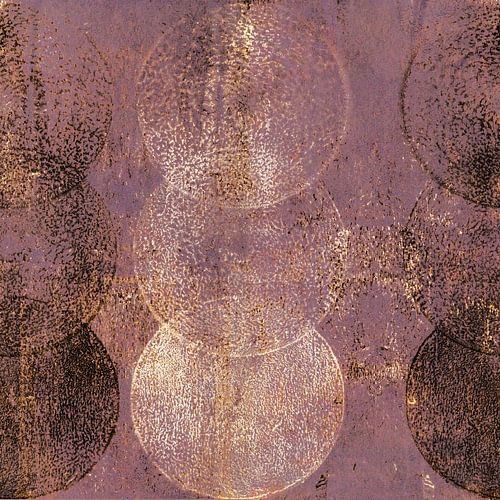 Wabi-sabi cirkels in roestbruin en roze.