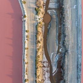 Aerial photo abstract pink landscape by Sia Windig
