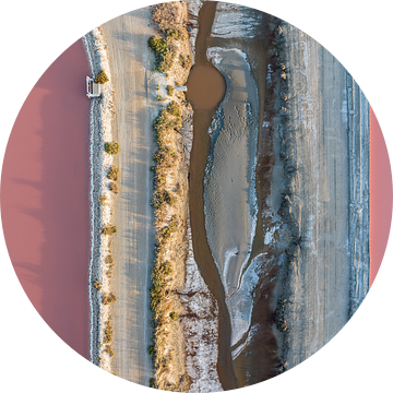 Luchtfoto van roze landschap, topdown perspectief van Sia Windig