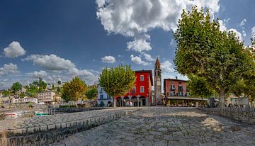 From the Lungolago view of the church Santi Pietro e Paolo, Ascona, Tessin Ticino, Switzerland