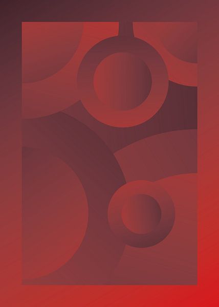 Cercles abstraits psychédéliques - Couleur primaire V2 par Pim Haring