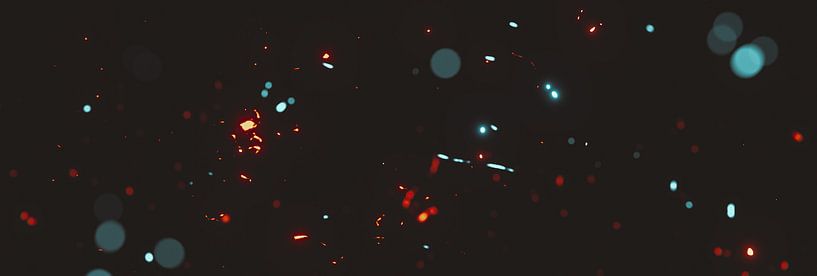 Bokeh lights in cyan and red colouring by Besa Art