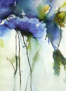 Blue floral van annemiek art