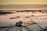 Barges on the river Waal near Nijmegen by Frans Lemmens thumbnail