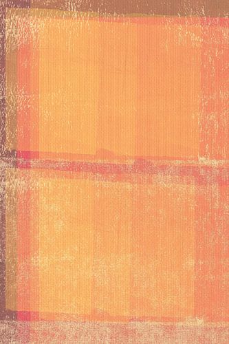 Modern abstract. Kleurrijk schilderij in warm oranje, roze en beige