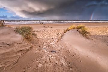 Sturm am Strand von Domburg von Sander Poppe