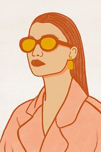 Portrait d'une femme avec des lunettes de soleil sur Studio Miloa