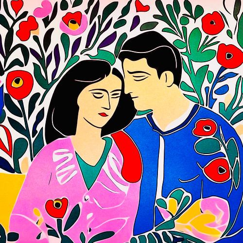 Lovers, Motif 3-Matisse inspired