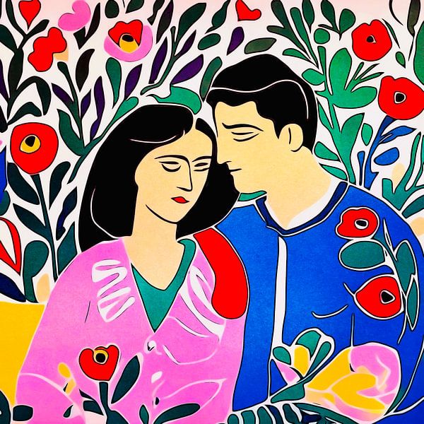 Lovers, Motif 3-Matisse inspired by zam art