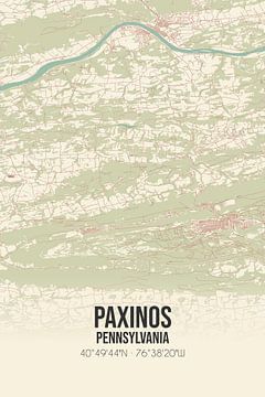 Vintage map of Paxinos (Pennsylvania), USA. by Rezona