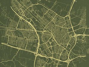 Kaart van Utrecht in Groen Goud van Map Art Studio