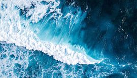 Luchtfoto met blauwe zee