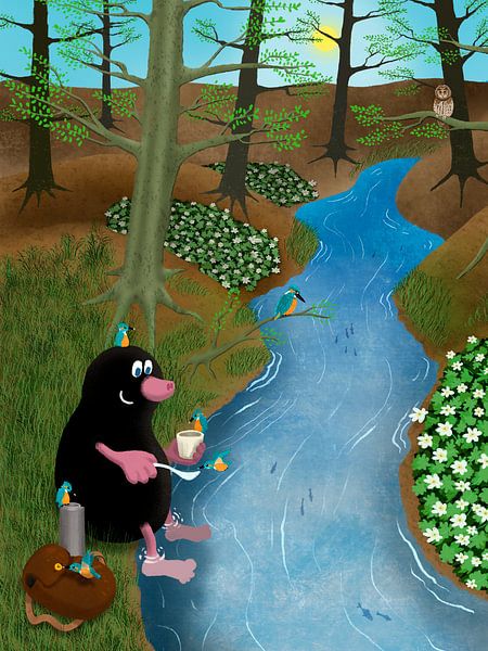 Taupe au bord du ruisseau par Studio Zandman