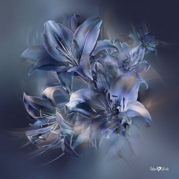 Blume in Blau von Gelissen Artworks