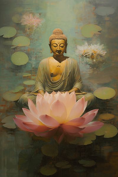 Bouddha dans le reflet du Lotus par Steinfox Art
