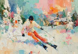 Skiers in bright colours by Niklas Maximilian
