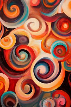 Colourful spiral abstract shapes by Poster Art Shop