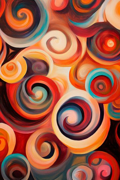 Colourful spiral abstract shapes by Poster Art Shop