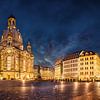 Dresde Neumarkt avec l'église Frauenkirche et la vieille ville sur Voss Fine Art Fotografie