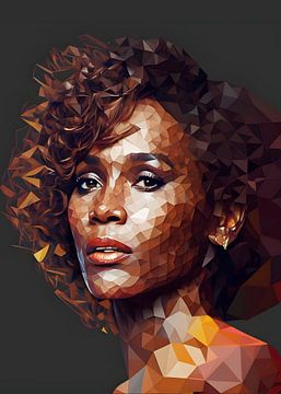 Whitney Houston Laagpolig van WpapArtist WPAP Artist