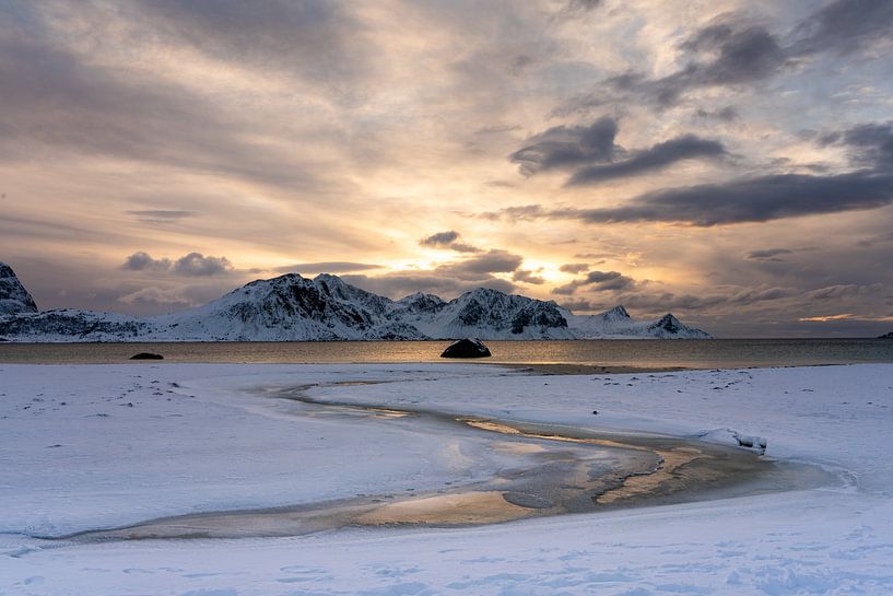 Sunset in the Lofoten Islands by Jeannet Hooftman